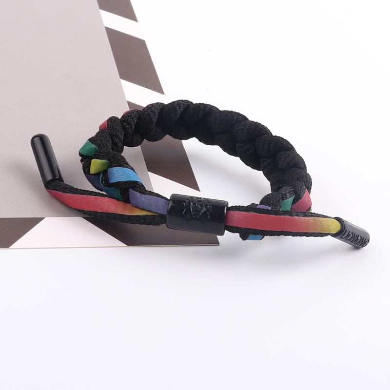 新款七彩虹小狮子手链lionking潮流女编织学生情侣小狮子手链批发