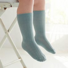 夏季袜子婴儿薄款防滑点胶宝宝地板袜纯色男童女童中筒袜儿童袜棉