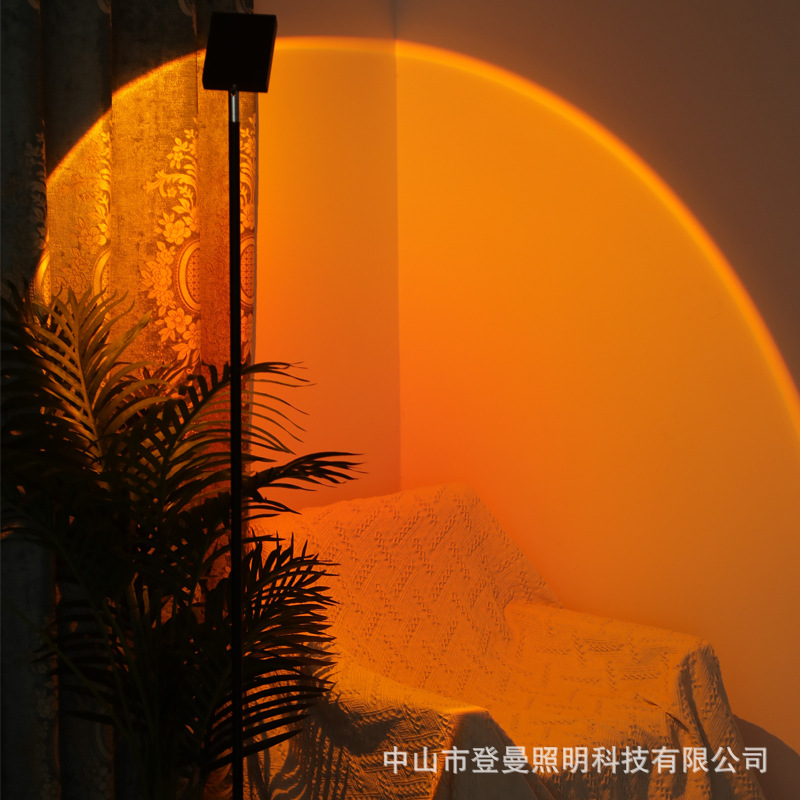 落日夕阳灯日落投影落地灯客厅卧室背景墙网红直播拍照氛围灯厂家