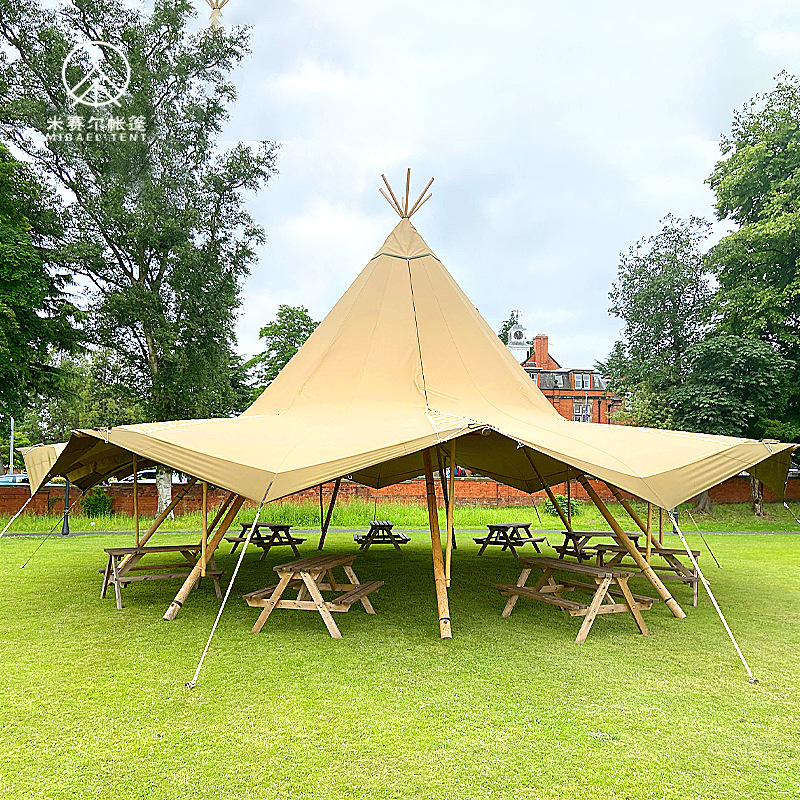 outdoor tipi teepee tent camping base large group building exhibition waterproof sunshade spire large straw hat tent