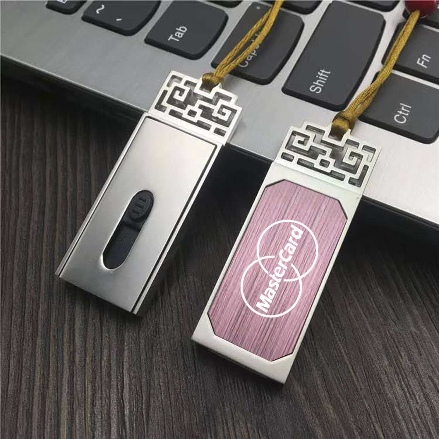 推拉中国结u盘金属中国风优盘提供个性化logo图案定制