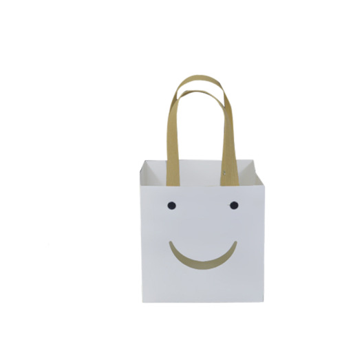 Creative COW Leather Paper Bag Smiley Face Flowers White Card Handbag Baking Cake Chinese Valentine's Day Teacher's Day Gift Bag Wholesale