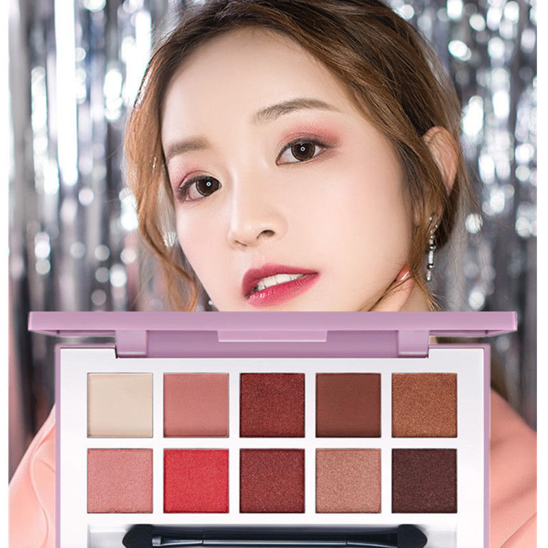 网红同款10色眼影盘彩妆套装大理石哑光珠光防水防汗初学者女学生