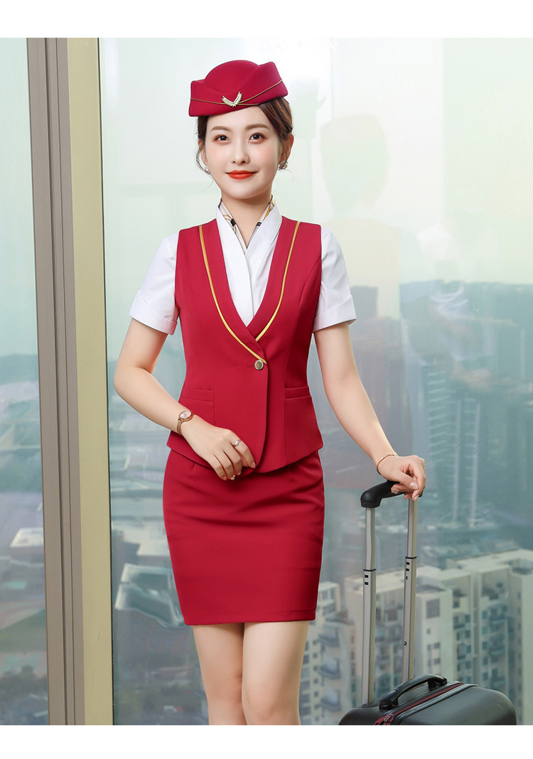 南航空姐职业装夏季酒吧夜店ktv马甲衬衣套装工作服空乘学院校服