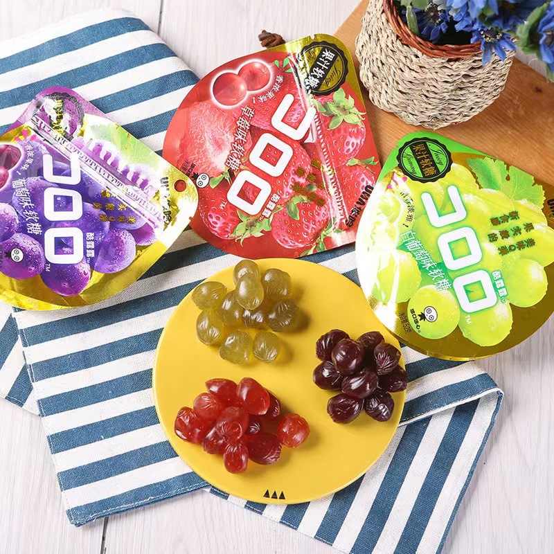 uha悠哈果汁软糖酷露露爆浆水果味橡皮qq糖网红零食糖果味觉糖
