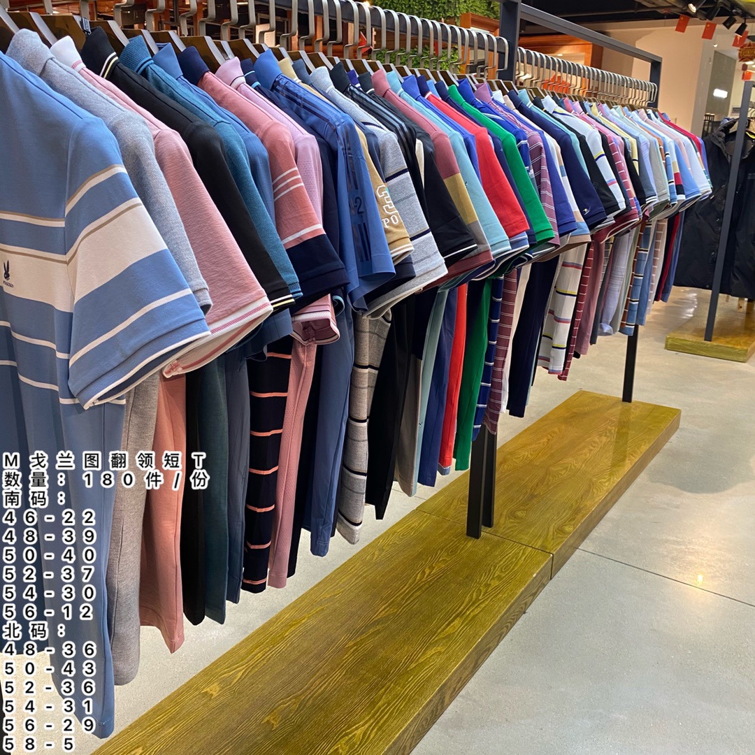 品牌折扣走份polo衫男士短袖t恤女上衣 专柜剪标服装男装批发货源