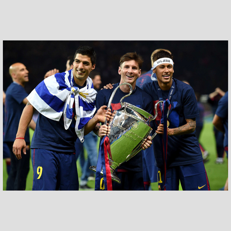 k532批发msn巴萨球星海报梅西内马尔苏亚雷斯足球明星宿舍墙贴挂