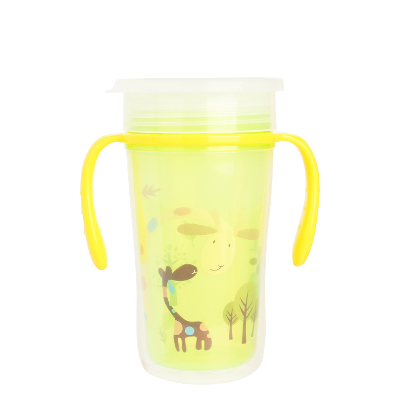 Children's Double-Layer 360 Magic No-Spill Cup Leakproof and Choke Proof with Lid Baby's Training Cup Baby Low Insulation Drinking Cup