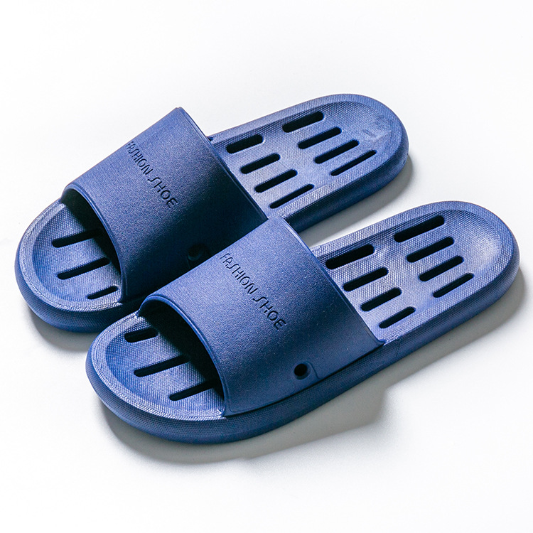 Home Slippers PVC Men and Women Couple Indoor Home Leaking Slippers Bath Non-Slip Deodorant Comfortable Lightweight Sandals