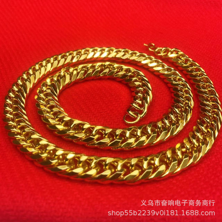 60厘米新款仿黄金社会人金项链男道具土豪金总统链18k-阿里巴巴