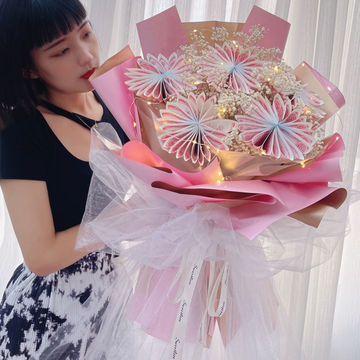 抖音有钱花花束diy手工包装纸材料包自制七夕情人节礼物送女友