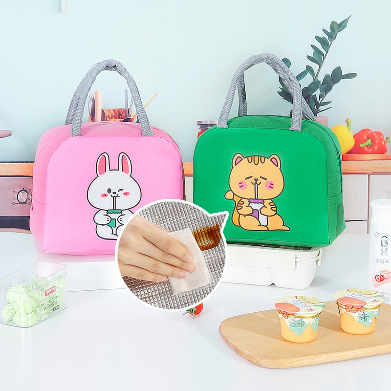 New Cartoon Lunch Bag Factory Insulation Rice Bag Cute Japanese Lunch Bag Lunch Box Handheld Lunch Box Bag Wholesale Bag