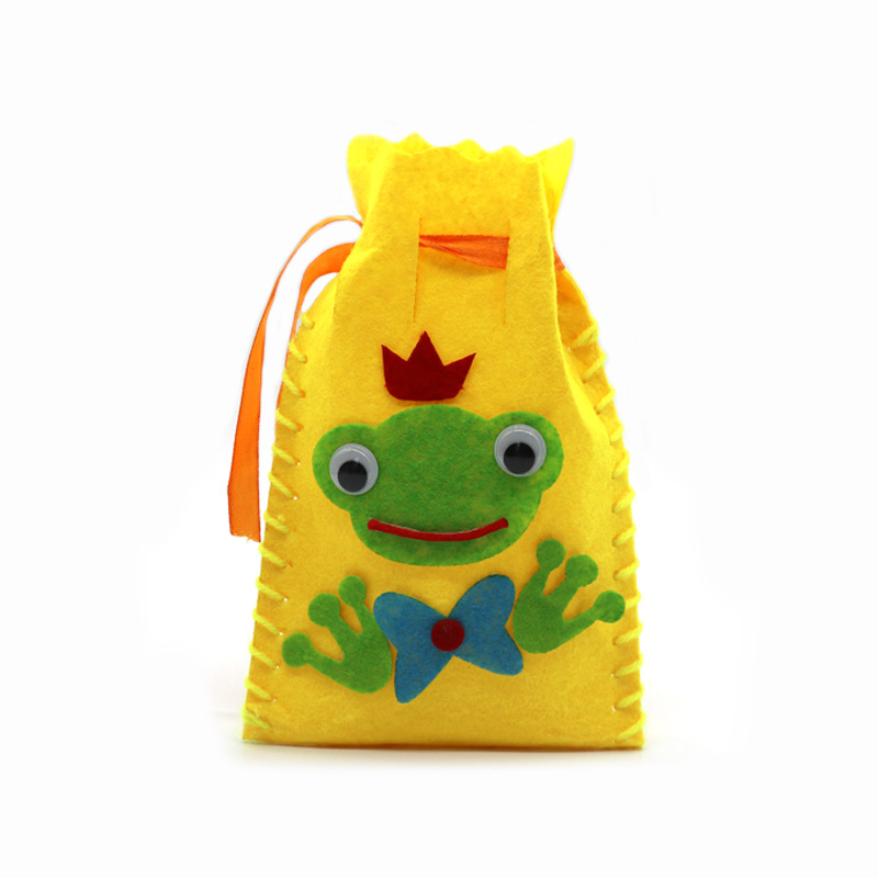 儿童diy手工布艺收纳袋糖果袋幼儿园手工制作不织布束口袋材料包