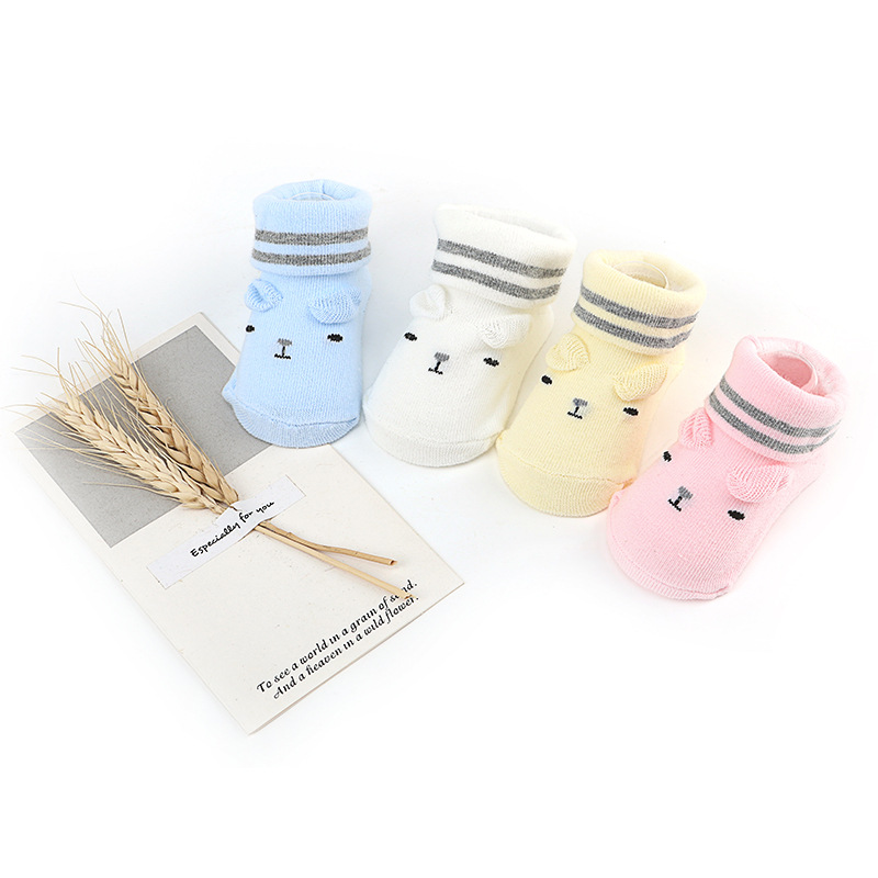 Baby Socks Spring and Autumn Cartoon Socks Glue Dispensing Non-Slip Toddler Room Socks 0-6 Months Newborn Socks Wholesale