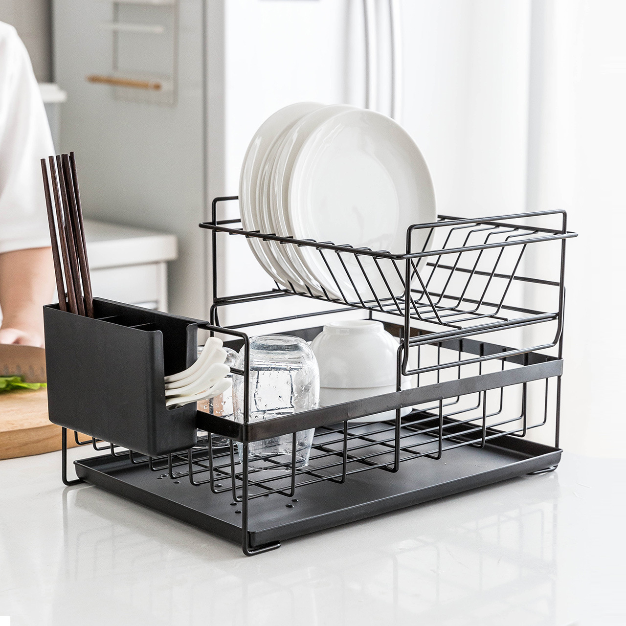 北欧简约铁艺碗架盘碟架子厨房收纳置物架碗盘碟沥水架