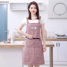 JIAQILI/佳绮利时尚棉布透气围裙家用厨房做饭防污防油耐脏耐磨