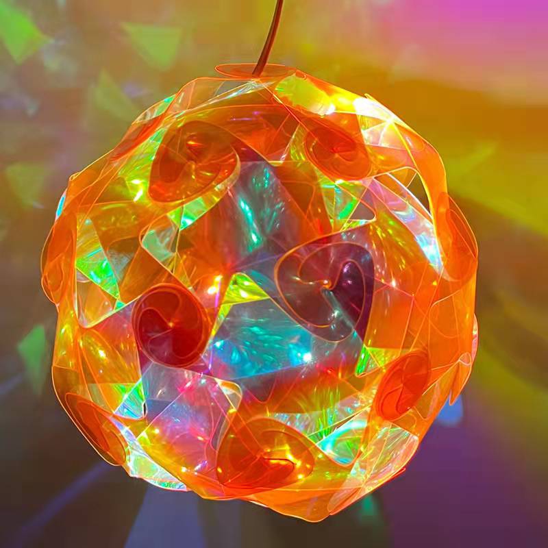 镭射炫彩手提花灯diy益智花灯球春节元宵热销款灯笼球厂价批发