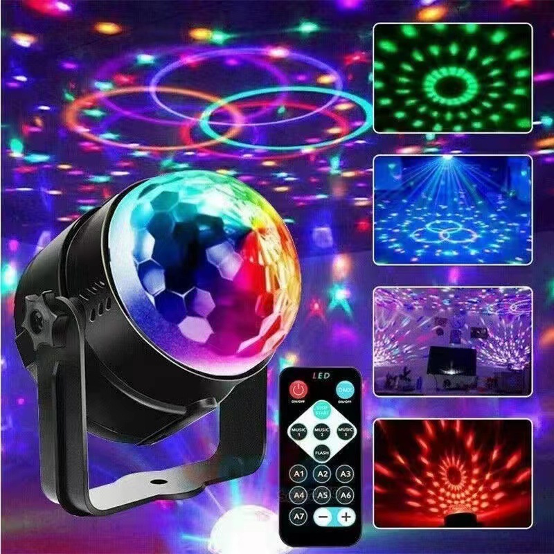 Bluetooth Audio Colorful Rotating Crystal Magic Ball Light Charging Ktv Disco Jumping Flash Live Background Stage Atmosphere Light