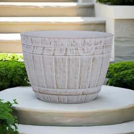 圆形仿木桶花盆大号睡莲多肉种植大口径落地塑料花盆工厂批发