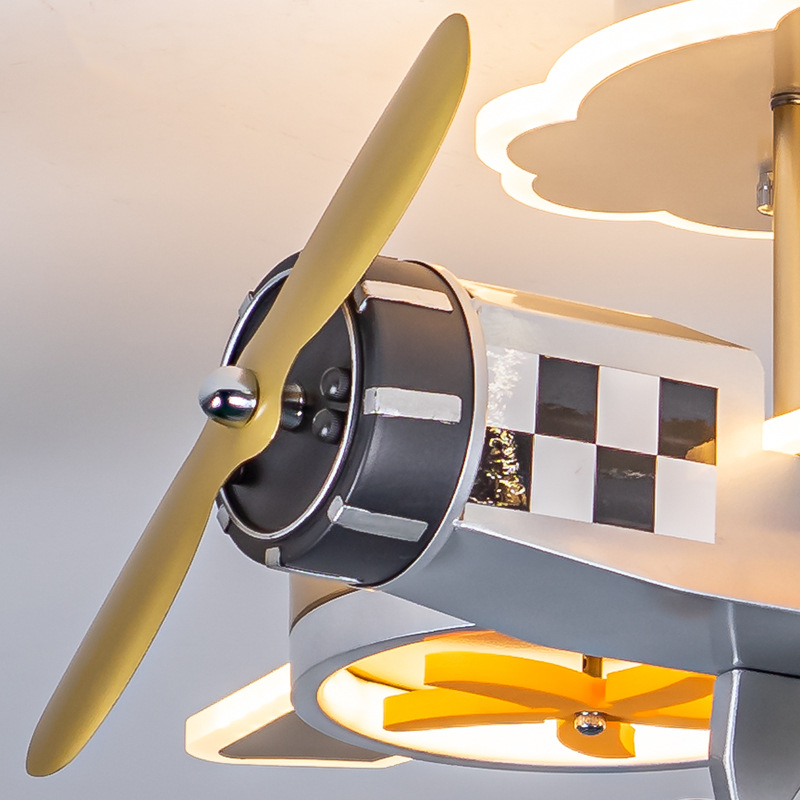 [Cross-Border] Special for Children's Room Light Creative Simple Modern Aircraft Light Cartoon Boy Room Bedroom Fan Lamp