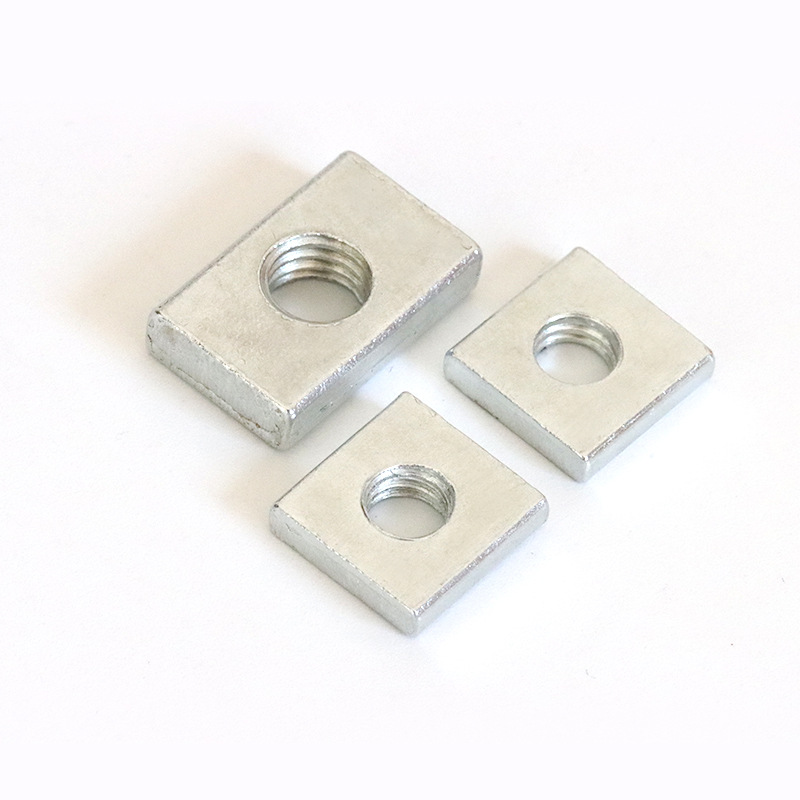 方形螺母四方螺母卡槽螺母片型铁螺母垫片厚长方形螺母块 m6m8m10