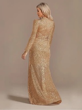 V-Neck Evening Dress Wedding Party Sequins Prom Dresses