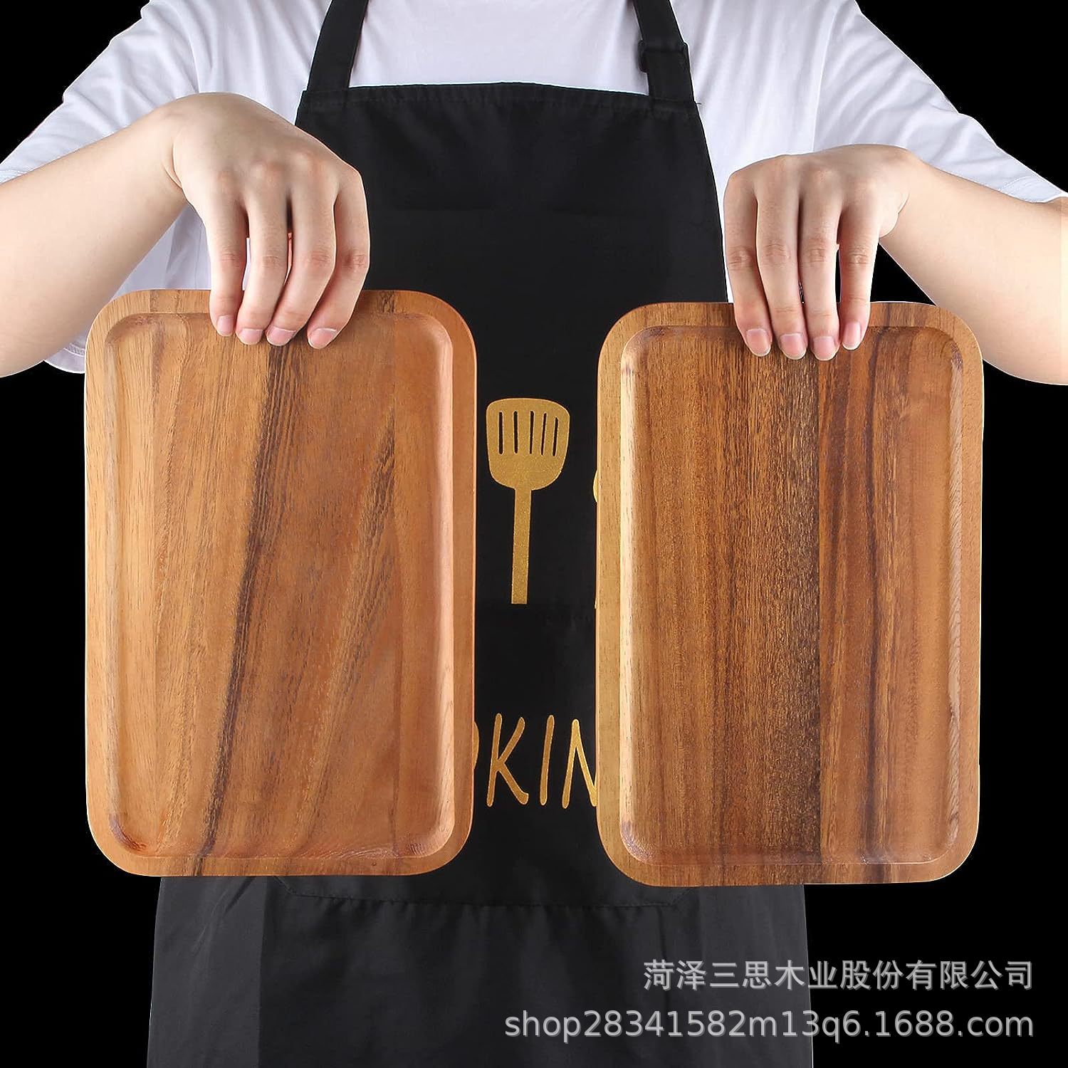 Wooden Tray Tea Dim Sum Plate Solid Wood Pizza Plate Rectangular Fruit Wood Dish Tea Tray Household Beech Tray