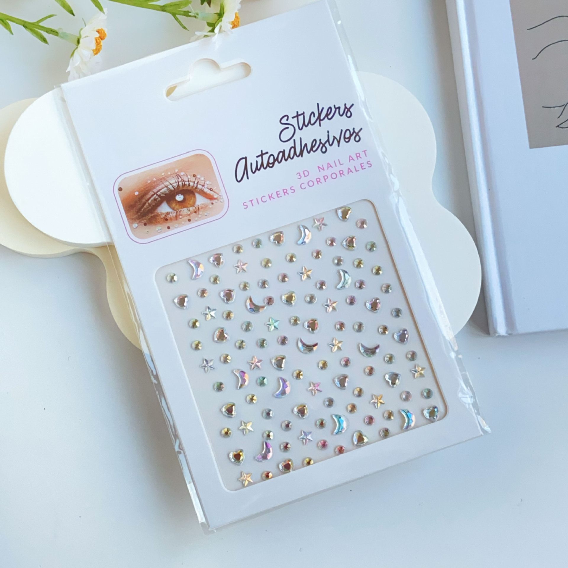 爆火少女风钻石贴纸彩妆钻贴手帐diy贴儿童水钻贴咕卡舞台演出