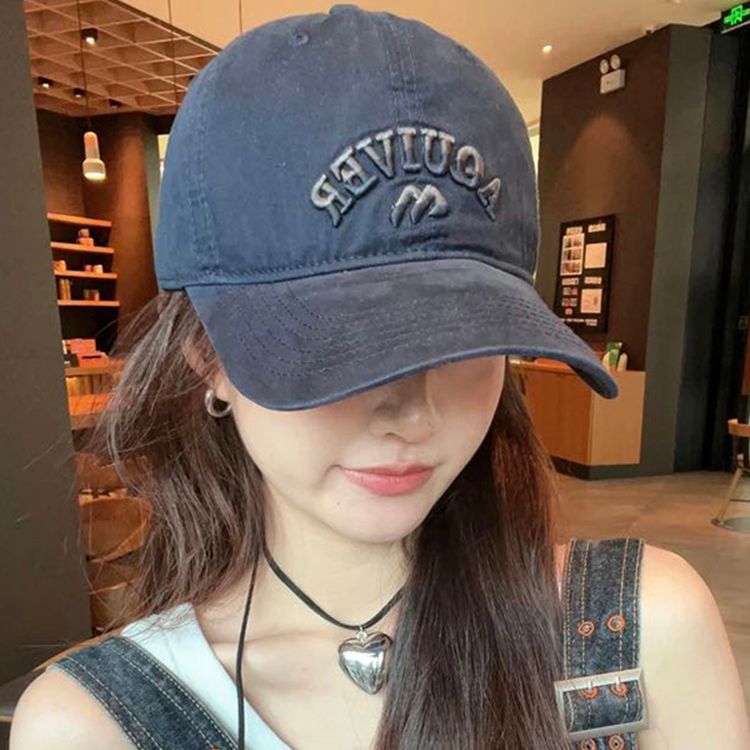 Korean Style Ins Street Couple Peaked Cap Three-Dimensional Letter Embroidery Soft Top Baseball Cap Men's and Women's Same Style Look Small