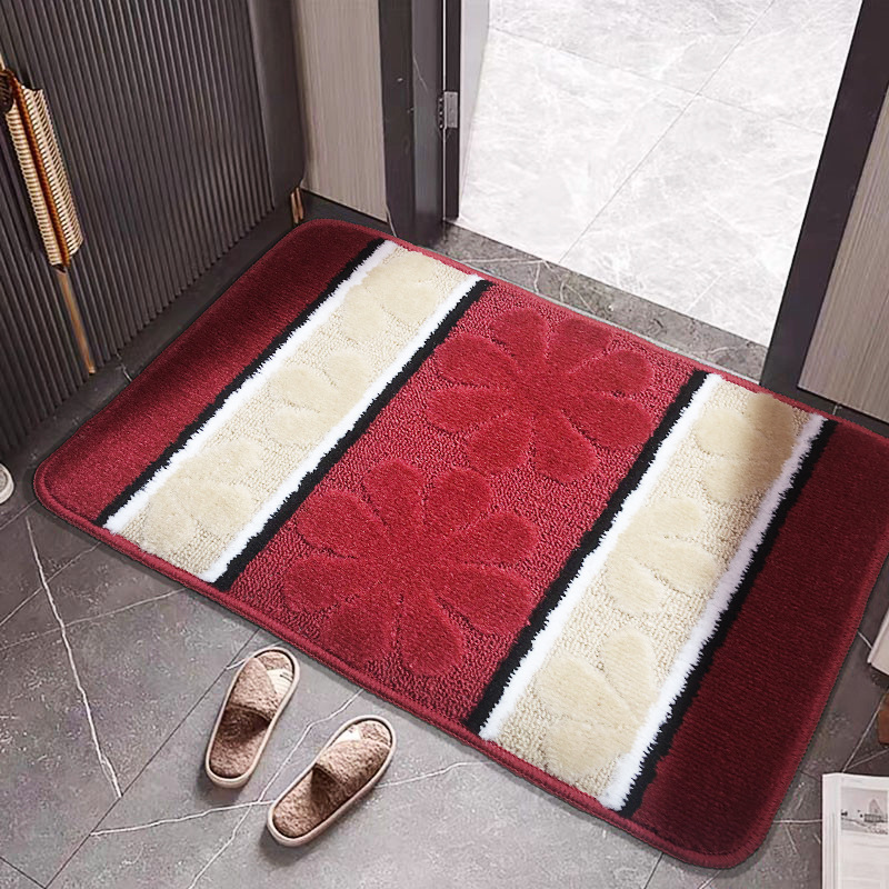 High-End Loop Velvet Entrance Door Mat Non-Slip Hallway Door Mat Gate Household Foot Mat Light Luxury Carpet Washable