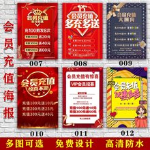 VIP会员充值美容理发新店开业周年庆活动海报宣传贴纸印制广告图