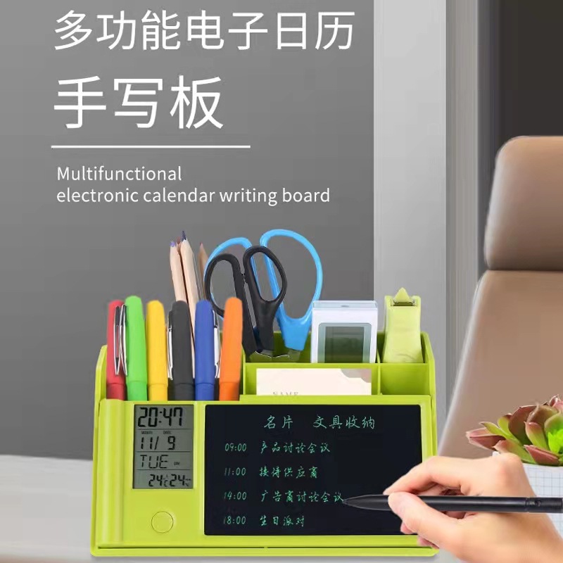 New Desktop Calendar Handwriting Board with Storage Box Pen Holder Desk Calendar Memo Writing Office Gift