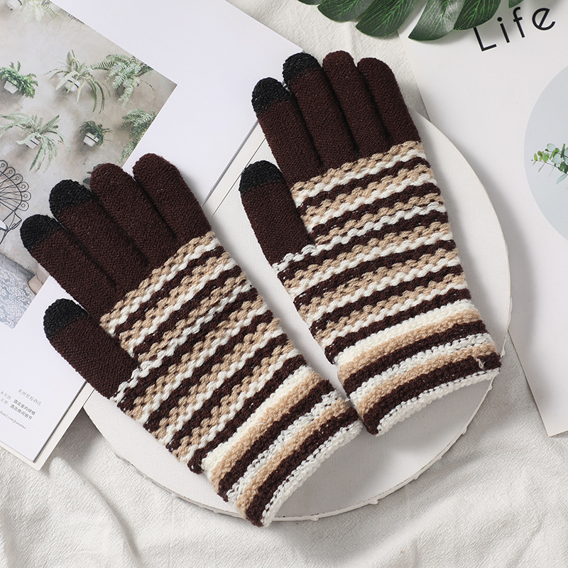 Men's and Women's Winter Gloves Travel and Play Warm Gloves Cold-Proof Warm Knitted Gloves