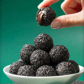 阿闽仔爆浆黑芝麻球150g巧克力休闲小丸子糕点零食