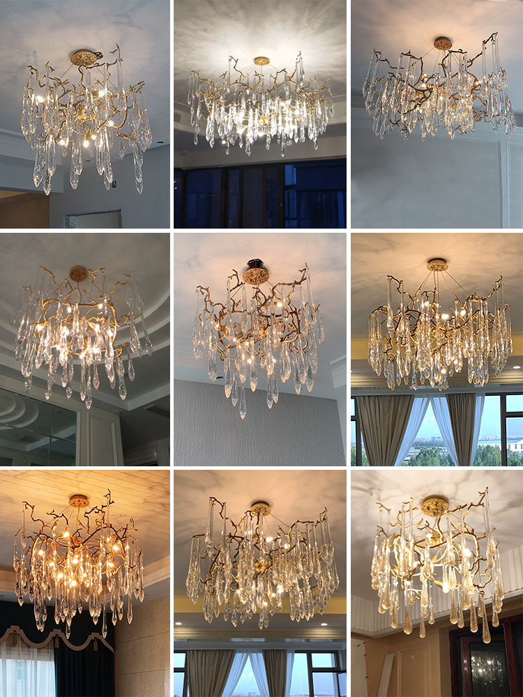 Luxury Ceiling Chandeier Fixture Modern Crystal Pendant Light For Dining Room Living Room