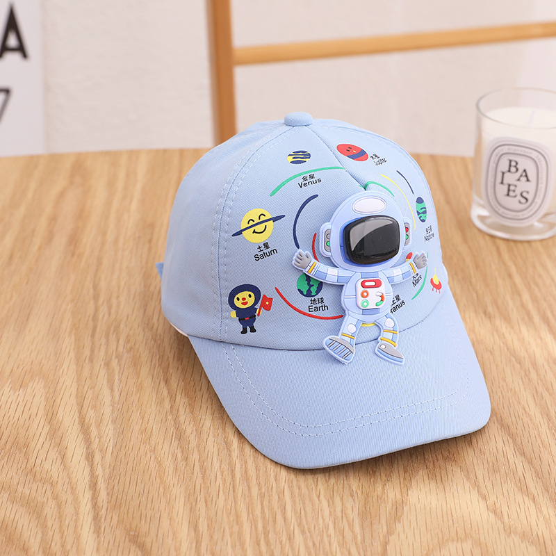 Spaceman Astronaut Children's Peaked Cap Baseball Cap Spring New Children's Hat 3-7 Years Old Baby Peaked Cap