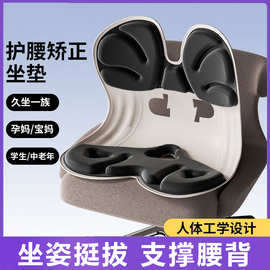 办公室久坐记忆棉坐垫矫正坐姿一体式靠垫花瓣护腰椅子神器屁垫