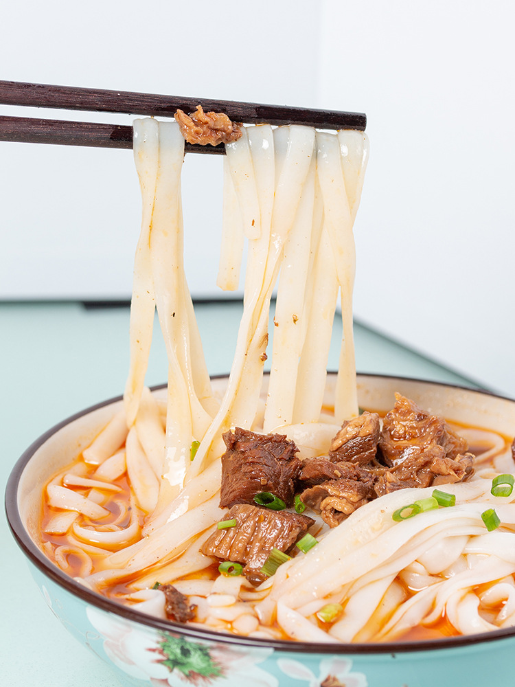 湖南米粉干扁粉宽粉5斤装宽河粉米面宽河粉整箱常德特产煮食粿条