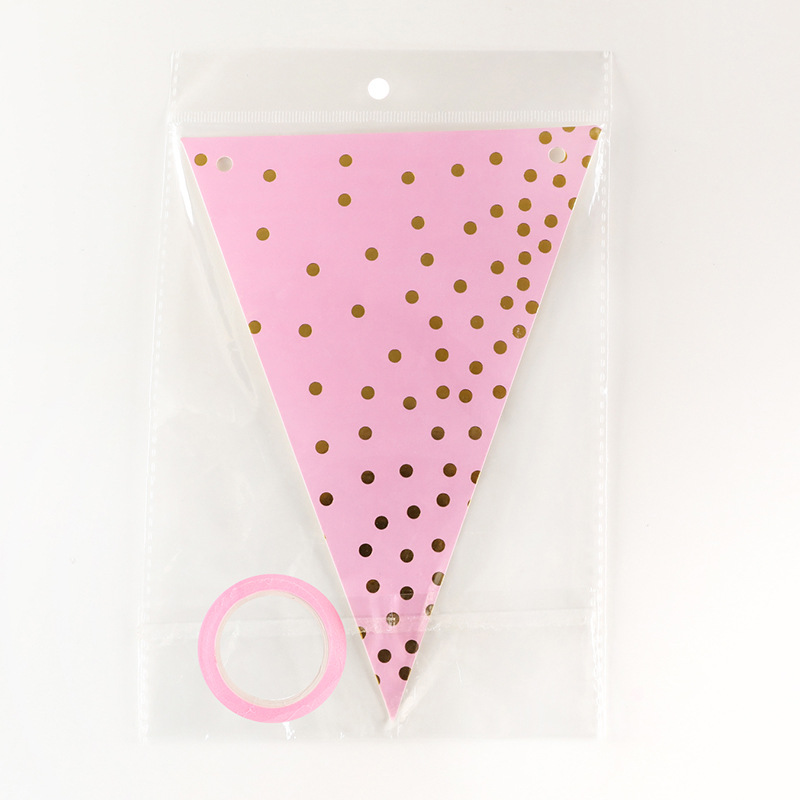 Gilding Pennant Festival Party Dress up Supplies Birthday Pulling Banner Banner Gilding Dots Pennant Decorative Bunting