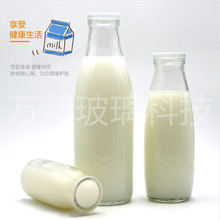 酸奶瓶带盖玻璃250ml500ml500ml奶吧玻璃鲜奶瓶牛奶瓶玻璃瓶含盖