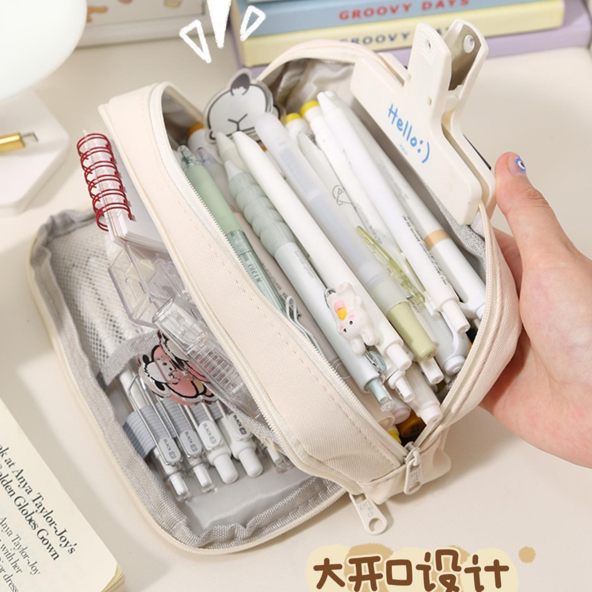 简约时尚笔袋文具女小学生初中生高中大容量铅笔盒中学生ins高颜