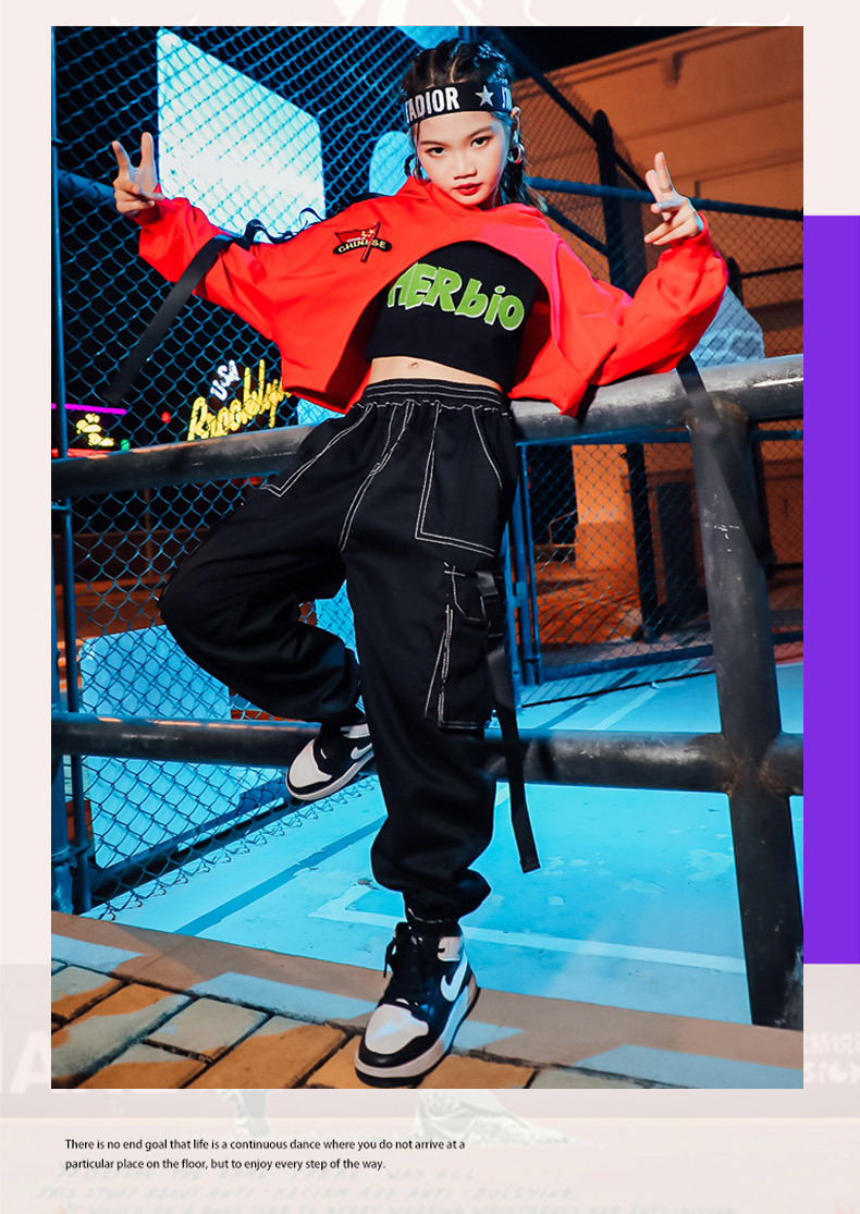 儿童爵士舞服装女童嘻哈街舞套装少儿hiphop演出服女孩走秀衣服潮