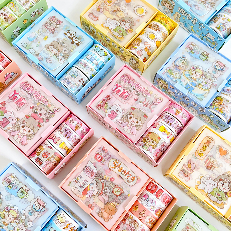 Original Sweet Potato Journal Tape Cute Journal Material Stickers Box Set Girl Heart Paper Adhesive Tape Full Roll Wholesale