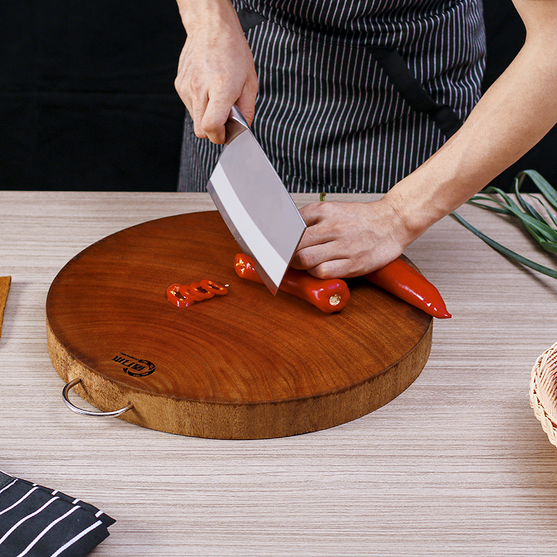 汉皇盾刀木切菜板实木砧板刀板家用菜板菜墩圆形厨房案板加厚粘板