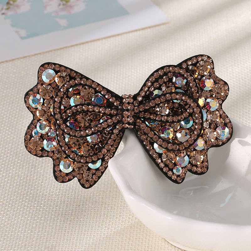非主流的澳钻时尚女士发夹 镶钻蝴蝶结新娘发饰 镶钻细头夹批发