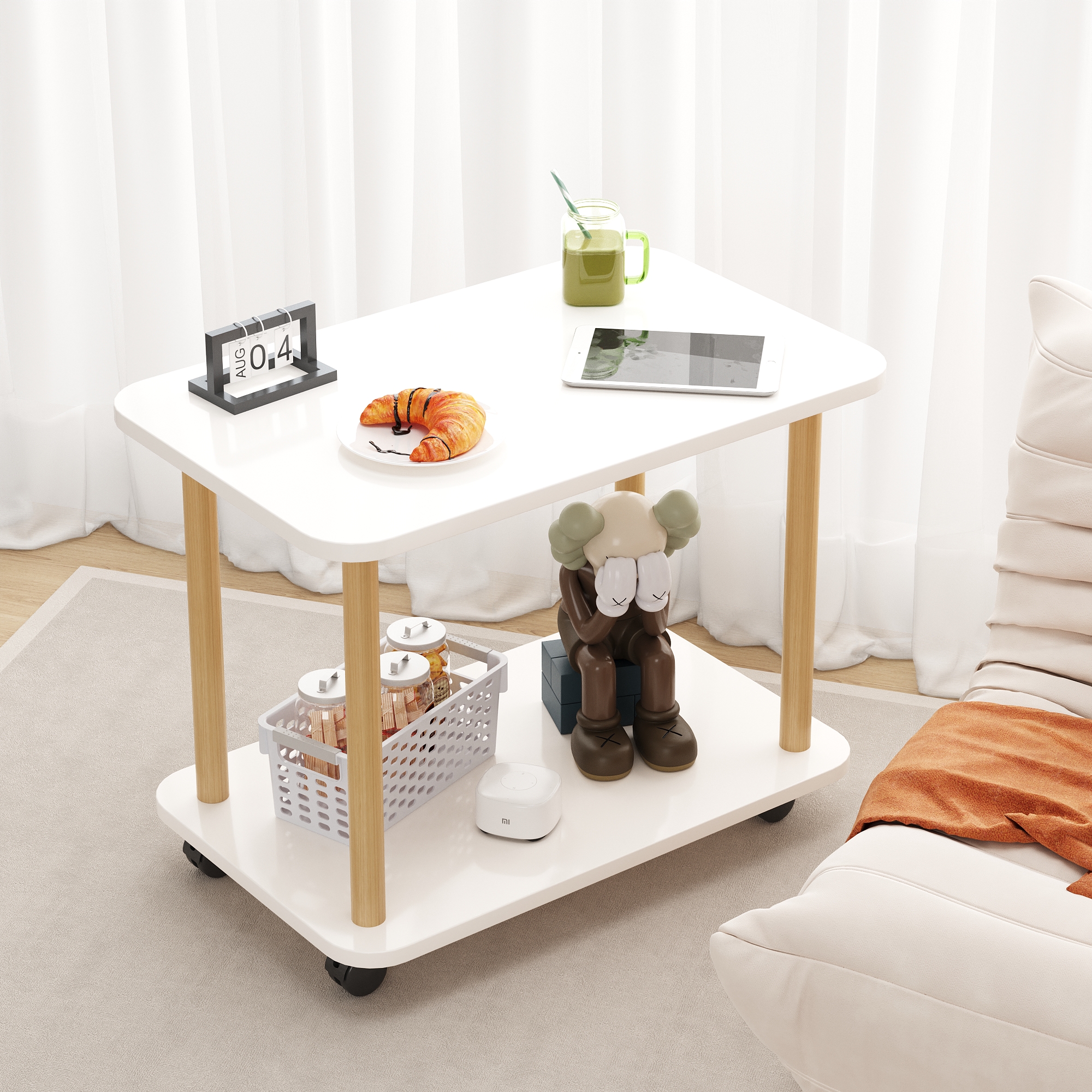 批发茶几可移动小桌子带轮家用小推车茶车客厅简易茶桌茶台沙发边