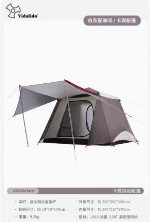 Automatic Tent Camping Pergola Family Camping Outdoor Fishing Leisure Easy-to-Put-up Tent Sunscreen and Rain-Proof