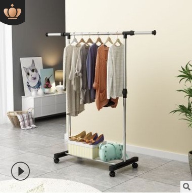 Stainless Steel Laundry Rack Floor Drying Rack Indoor Hanger Balcony Rack Wholesale Single Rod Folding Towel Rack