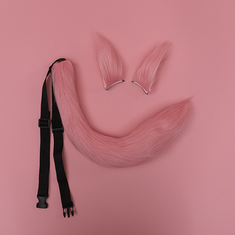 一件代发兽耳兽尾套装派对漫展直播道具可爱毛绒狐狸耳朵发箍尾巴