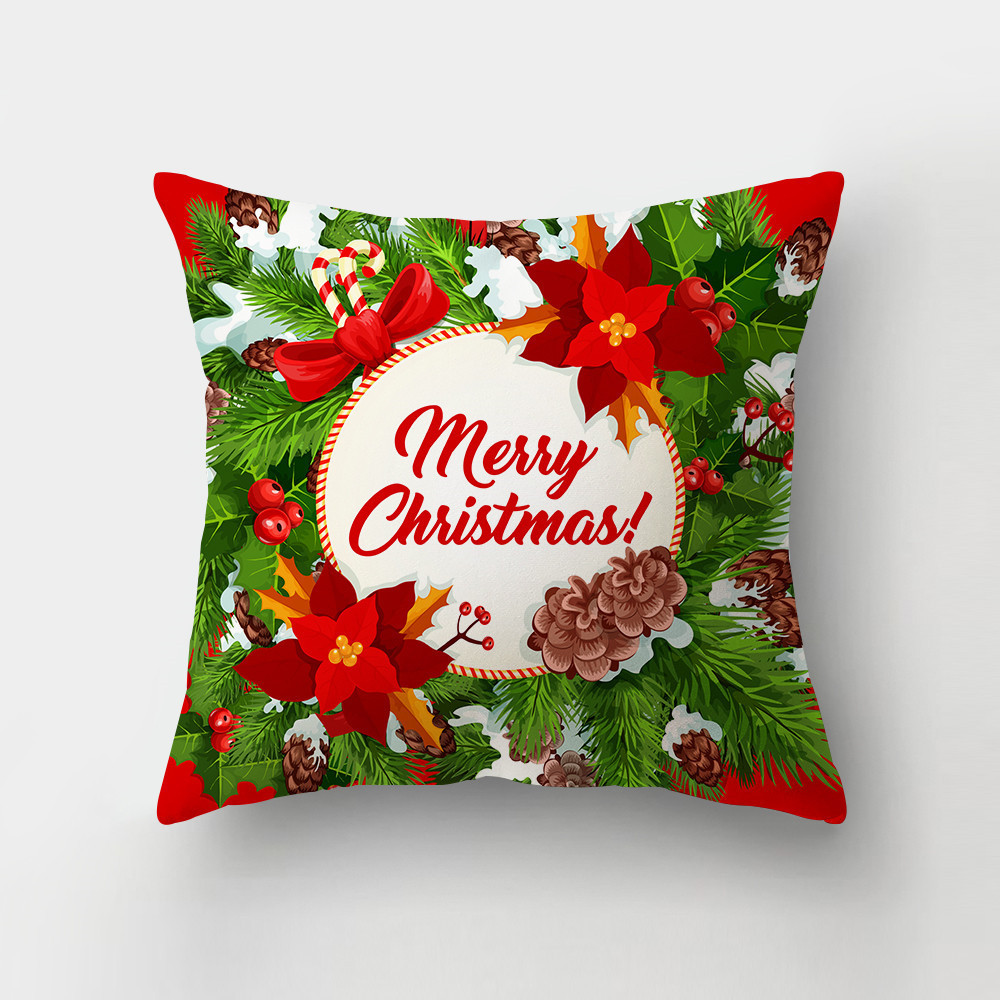 [Clothes] Amazon Cross-Border Nordic New Christmas Peach Skin Fabric Interior Decoration Cushion Pillow Cover Wholesale